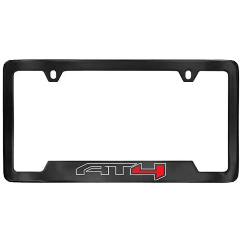 2022 Sierra 3500 License Plate Frame Black At4 Logo Bottom