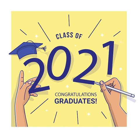 Premium Vector Class Of 2021 Congratulation Card