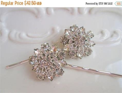 Wedding Hair Pin Set Bridal Accessories Crystal Flower Hair Clips