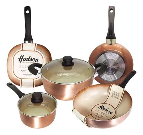 Set Hudson Cacerola Sarten Wok Bifera Cerámica Antiedherente Envío gratis