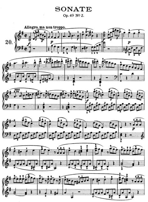 피아노 악보 Beethoven Piano Sonata Op49 No20 베토벤 피아노 소나타 20번 악보듣기