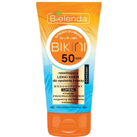 Bielenda Bikini Lekki Wodoodporny Krem Do Opalania Twarzy Z SPF 50 50ml