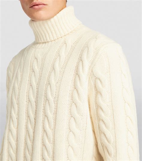 Ralph Lauren Wool Cashmere Cable Knit Sweater Harrods US