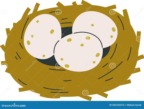 Bird Nest With Eggs Stock Vector Illustration Of Chicken 302335473