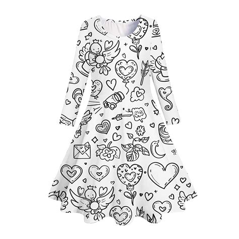 Girls Christmas Dresses Diy Hand Painted Girls Long Sleeve Dresses