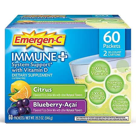 Emergen-C Immune Plus Dietary Supplement - 60 pk. - Sam's Club