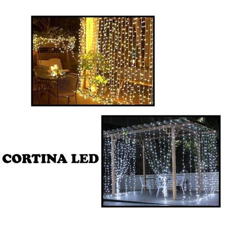 Cortina 300 Led Branco Quente Fixo 3Mx2M Decoração Natal no Shoptime