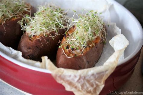 Patate Dolci Ripiene Con Germogli Di Trifoglio Rosso Delizie