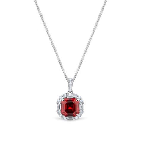 Simply Silver Sterling Silver 925 Red Cubic Zirconia Square Halo