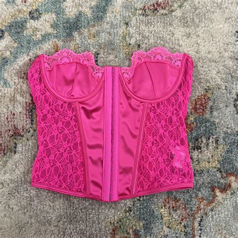 Hot Pink Corset Top Depop