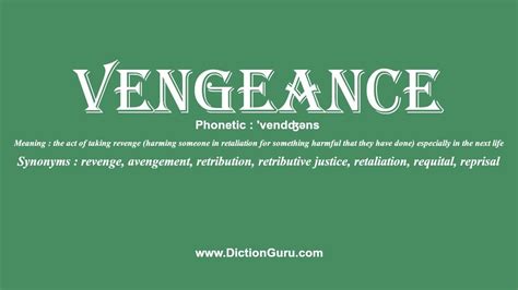 How To Pronounce Vengeance With Meaning Phonetic Synonyms And