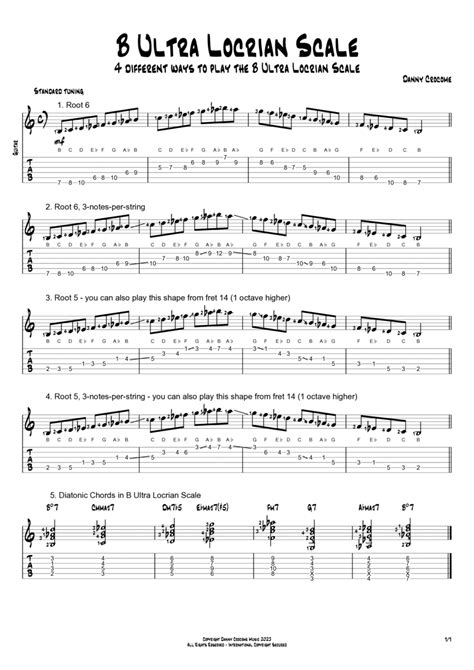 B Ultra Locrian Scale Ways To Play By Traditional Electric Guitar