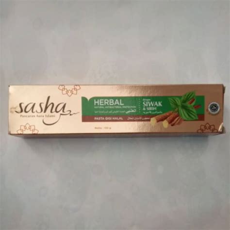 Jual Sasha Pasta Gigi Halal Herbal Siwak Dan Sirih 150g Shopee Indonesia