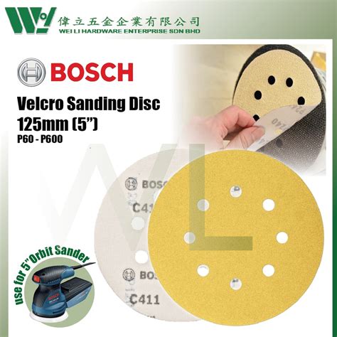 Bosch 125mm Coated Velcro Disc C411 Sanding Papers Sand Paper Disc