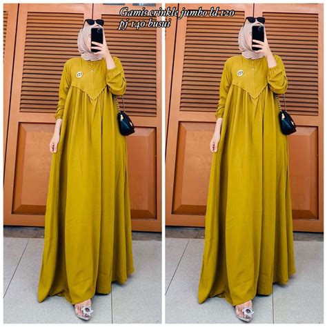 Jual Gamis Sv Gamis Polos Crinkle Gamis Polos Busui Gamis Polos