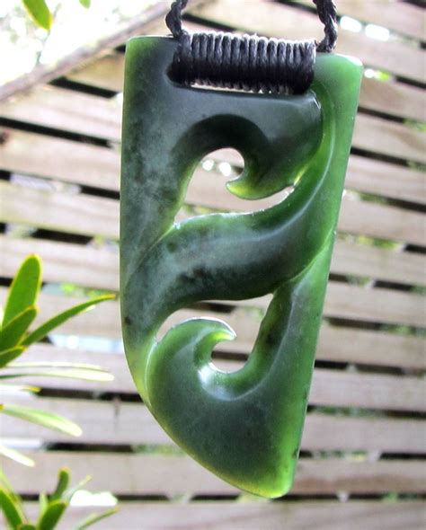 Superb Nz Greenstone Pounamu Nephrite Arahura Jade Maori Koru Carved