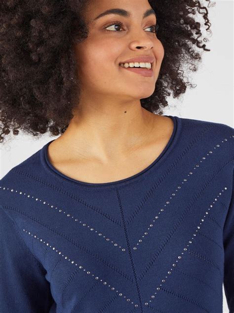 Pull Fantaisie Fibres Viscose Lenzing TM EcoVero TM Damart Bleu