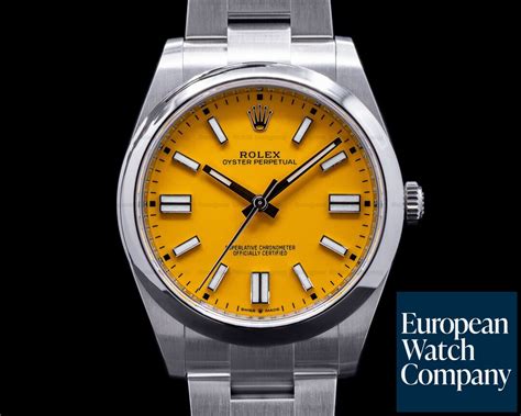 Rolex 124300 Oyster Perpetual 124300 41mm SS Yellow Dial 2021 40714