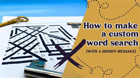 How To Make A Custom Wordsearch With A Hidden Message Youtube