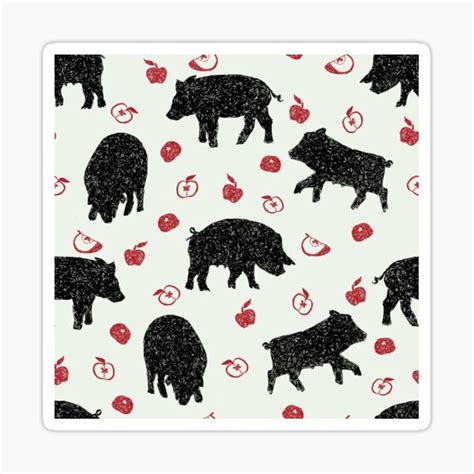 Pigs In The Apple Orchard Sticker For Sale By Rosaliereeves Redbubble