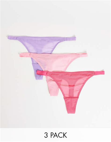 Asos Design 3 Pack Mesh Tanga Thong Asos