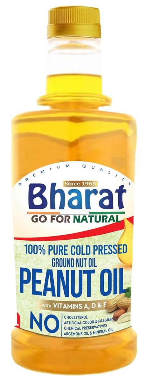 Buy Bharat Groundnut Oil Pure Cold Pressed Peanut Oil 1 Liter Bottle