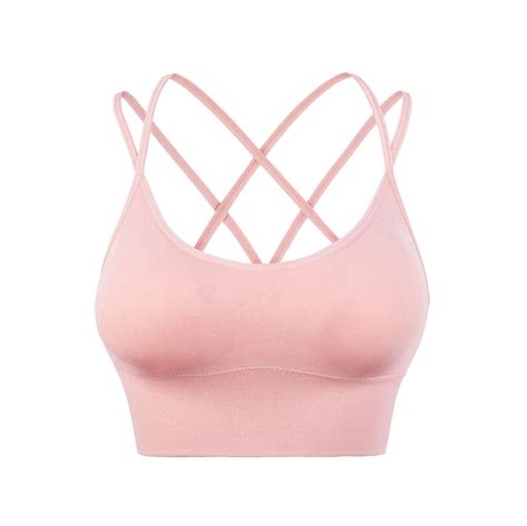 DENGDENG High Support Sports Bras For Women Criss Cross Back Wireless