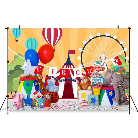 Circus Theme Backdrop Circus Tents Party Balloon Baby Backdrops