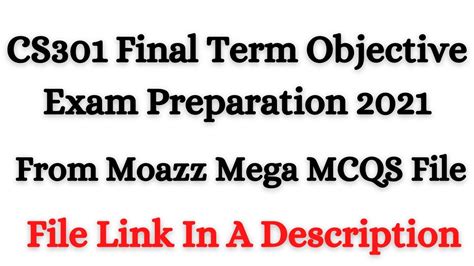 Cs Final Term Exam Preparation From Moazz Mega Mcqs File Youtube