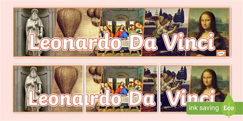 Leonardo Da Vinci Photo Display Banner Teacher Made