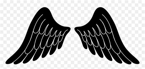 Angel Wings Silhouette Vector, HD Png Download - vhv