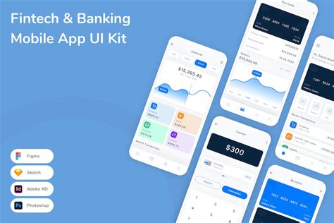 Fintech And Banking Mobile App Ui Kit Graphic Templates Envato Elements