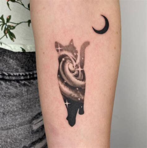 Discover Cat Sitting On Moon Tattoo In Coedo Vn