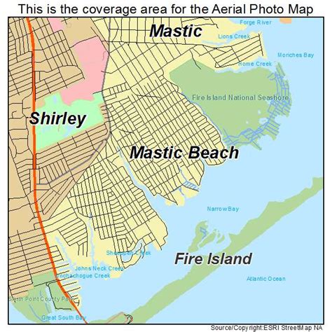 Aerial Photography Map of Mastic Beach, NY New York