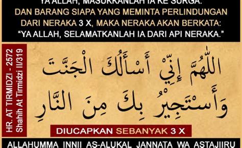 Bacaan Doa Memohon Surga Dan Berlindung Dari Neraka Lengkap Arab Latin