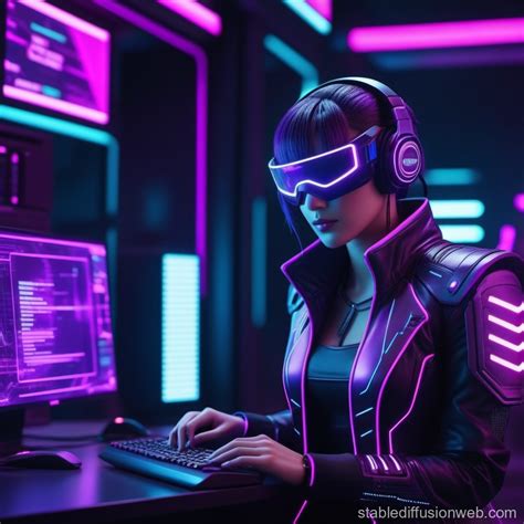 sleek modern computer avatar stable diffusion