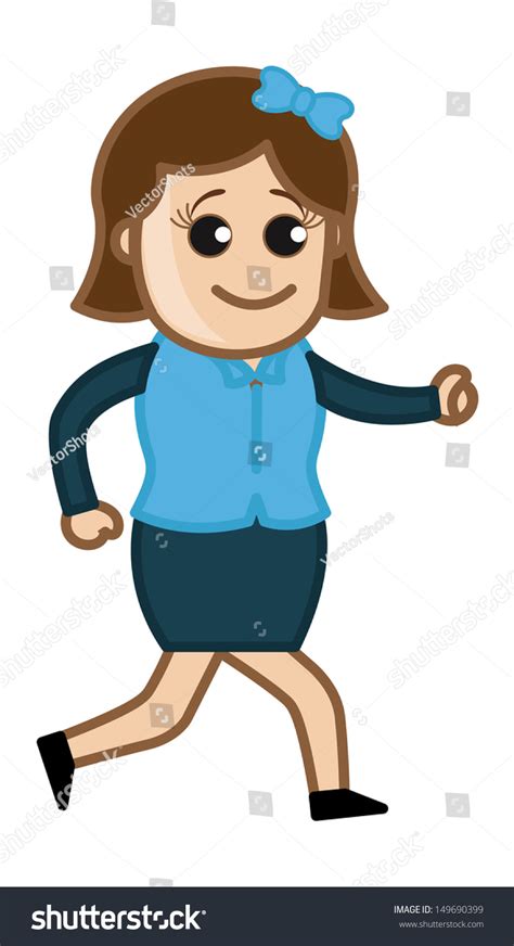 Girl Walking Business Cartoon Character Vector 149690399 Shutterstock