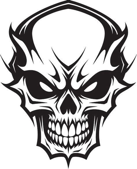 Premium Vector Enigmatic Descent Cryptic Skull Symbol Skeletal