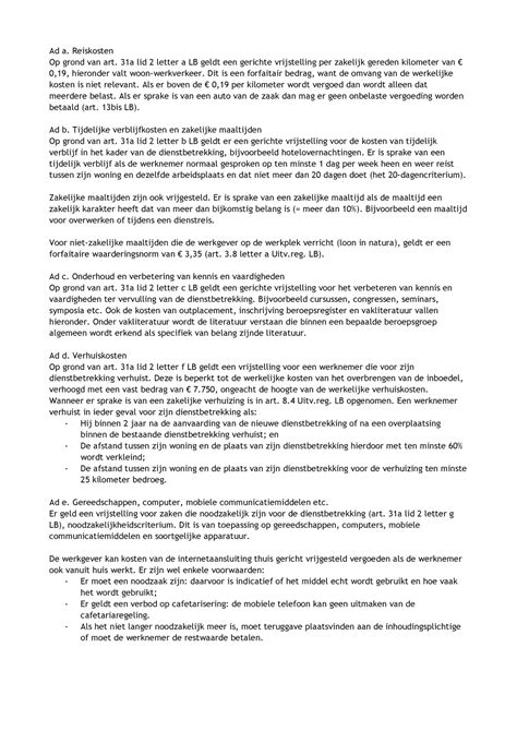 Fisc Sv Samenvatting Van De Lessen Ad A Reiskosten Op Grond Van