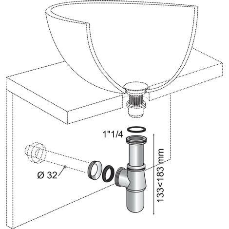 Siphon De Lavabo En Laiton R Glable Wirquin Gris