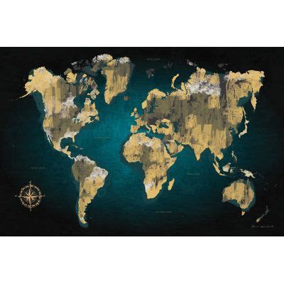 Longshore Tides Sketched World Map Wayfair Canvas Prints Canvas