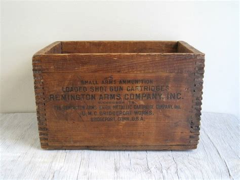 Vintage Wood Box Remington Ammo Wood Crate Industrial Etsy