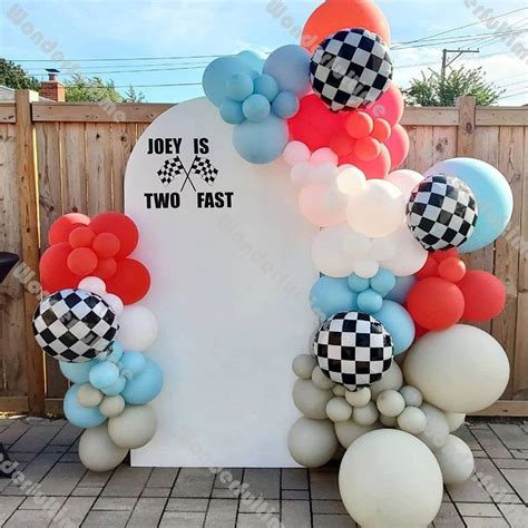 Race Car Theme Balloon Garland Arch Kit Boy Birthday Decoration Two