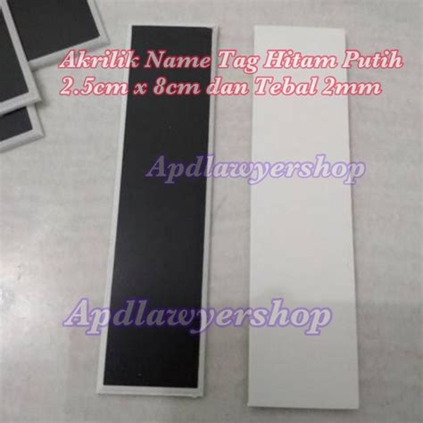 Jual Akrilik Name Tag Bahan Papan Nama Dada Polos 2 5cm X 8cm Tebal 2mm