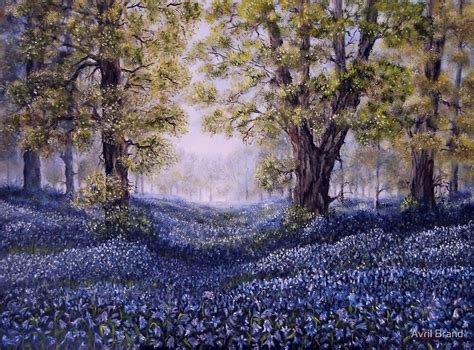 ""Mary's Bluebells" - oil painting" by Avril Brand | Redbubble