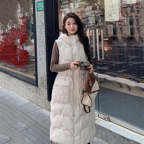 Long Down Cotton Vests Coat Womens 2024 New Autumn Winter Thicken Warm