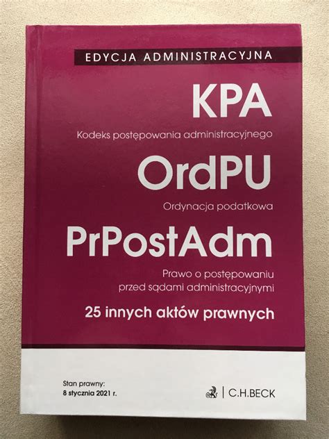 Kodeks postępowania administracyjnego C H Beck Lublin Kup teraz