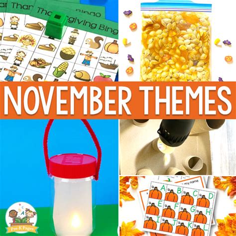 November Preschool Themes Pre K Pages