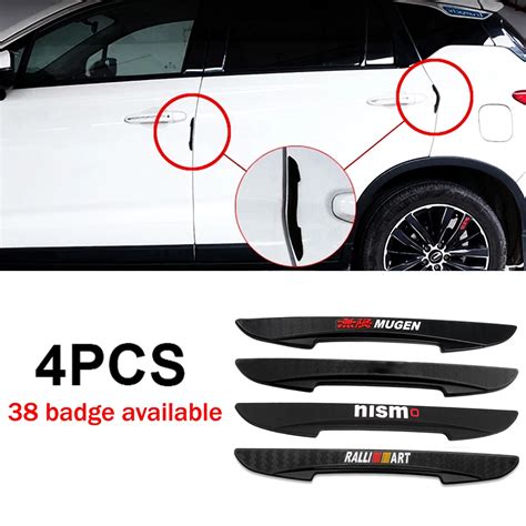 4PCS Car Door Edge Anti Collision Protection Strips Rearview Mirror