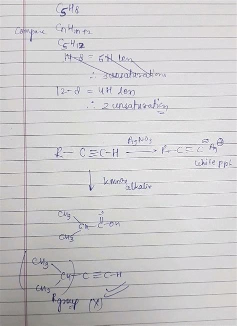 The Compound Ch Ch C Ch Ch On Reaction With Nalo In The